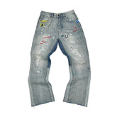 Gallery Dept Distressed Paint‑Splatter Flare Jeans