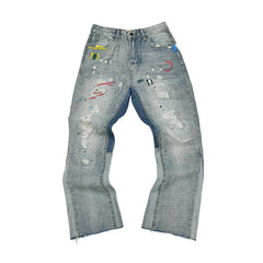 Gallery Dept Distressed Paint‑Splatter Flare Jeans