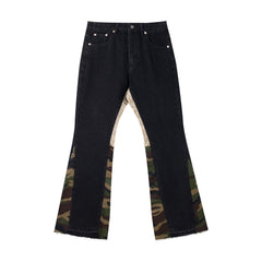 Gallery Dept Camo‑Splice Flare Jeans