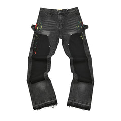 Gallery Dept Black Wash Contrast Panel Flare Denim