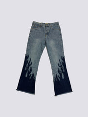 Gallery Dept Flame‑Patch Flare Jeans