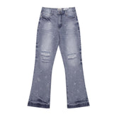 Gallery Dept Paint‑Splatter Ripped Flare Jeans