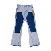 Gallery Dept Contrast‑Patch Paint‑Splash Flare Jeans