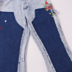 Gallery Dept Contrast‑Patch Paint‑Splash Flare Jeans