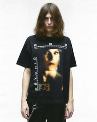 ERD Faded Magazine Print Boxy Cropped T‑Shirt