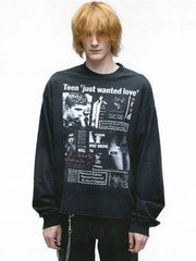 ERD Vintage Press Clipping Long Sleeve Tee