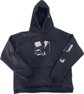 ERD Patchwork Portrait‑Print Cropped Pullover Hoodie