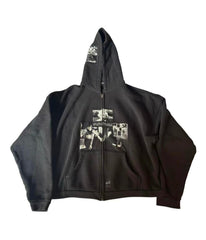 ERD Patchwork Photo Zip Hoodie