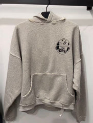 ERD Vintage Grey Distressed Hoodie