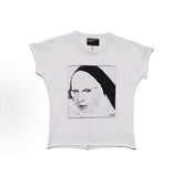 ERD Nun Portrait Cap Sleeve Cropped Tee