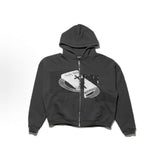 ERD Bible Patch‑Graphic Cropped Full‑Zip Hoodie