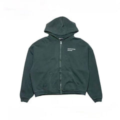 ERD Vintage Wash Minimal Streetwear Zip Hoodie