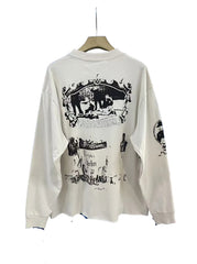 ERD Multi‑Panel Historical Print Cropped Long Sleeve T‑Shirt