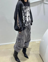 ERD Front‑Back Portrait Graphic Cropped Long‑Sleeve Tee