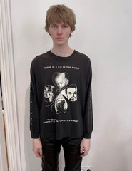 ERD Clover Portrait Raw‑Edge Long Sleeve Tee
