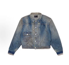 ERD Distressed Cropped Denim Jacket