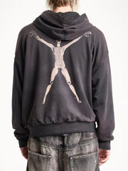 ERD Grunge Art Archive Streetwear Zip‑Up Hoodie