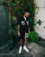 Black “Backyard” Nylon Shorts