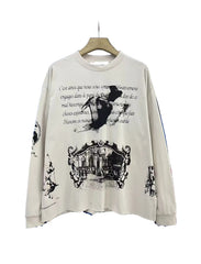 ERD Multi‑Panel Historical Print Cropped Long Sleeve T‑Shirt
