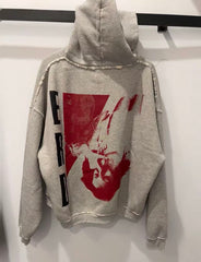 ERD Vintage Grey Distressed Hoodie