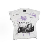 ERD Retro Collage Cap Sleeve Cropped Tee
