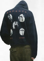 ERD Black Art Patch Full Zip Hoodie