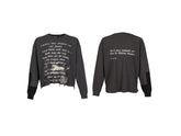 ERD Lyric Patchwork Cropped Distressed Long Sleeve Tee