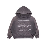 ERD Grunge Distressed Numeric Print Streetwear Hoodie
