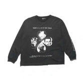 ERD Clover Portrait Raw‑Edge Long Sleeve Tee