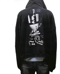 ERD Black Multi‑Photo Patch Full Zip Hoodie