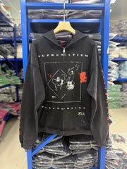 ERD Grunge Abstract Art Streetwear Zip‑Up Hoodie
