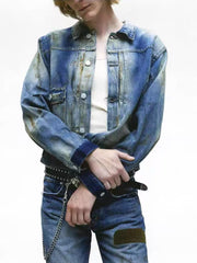 ERD Distressed Cropped Denim Jacket
