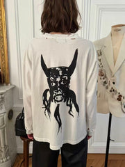 ERD Do What Thou Wilt Poster‑Collage Print Boxy Long Sleeve Tee