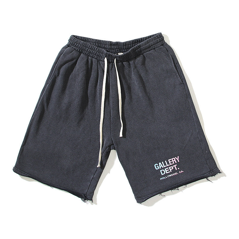 Gallery Dept Gradient Logo Frayed Sweat Shorts