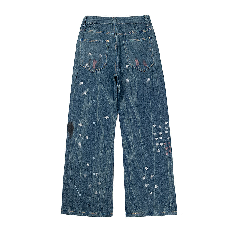 Gallery Dept Paint‑Splatter Wide Leg Jeans