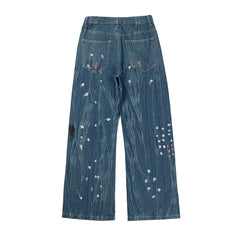 Gallery Dept Paint‑Splatter Wide Leg Jeans