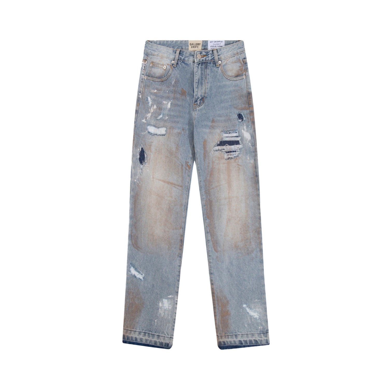 Gallery Dept Patch‑Rip Paint‑Mark Straight Jeans