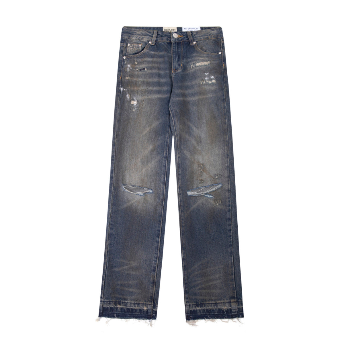 Gallery Dept Vintage‑Wash Distressed Straight Jeans