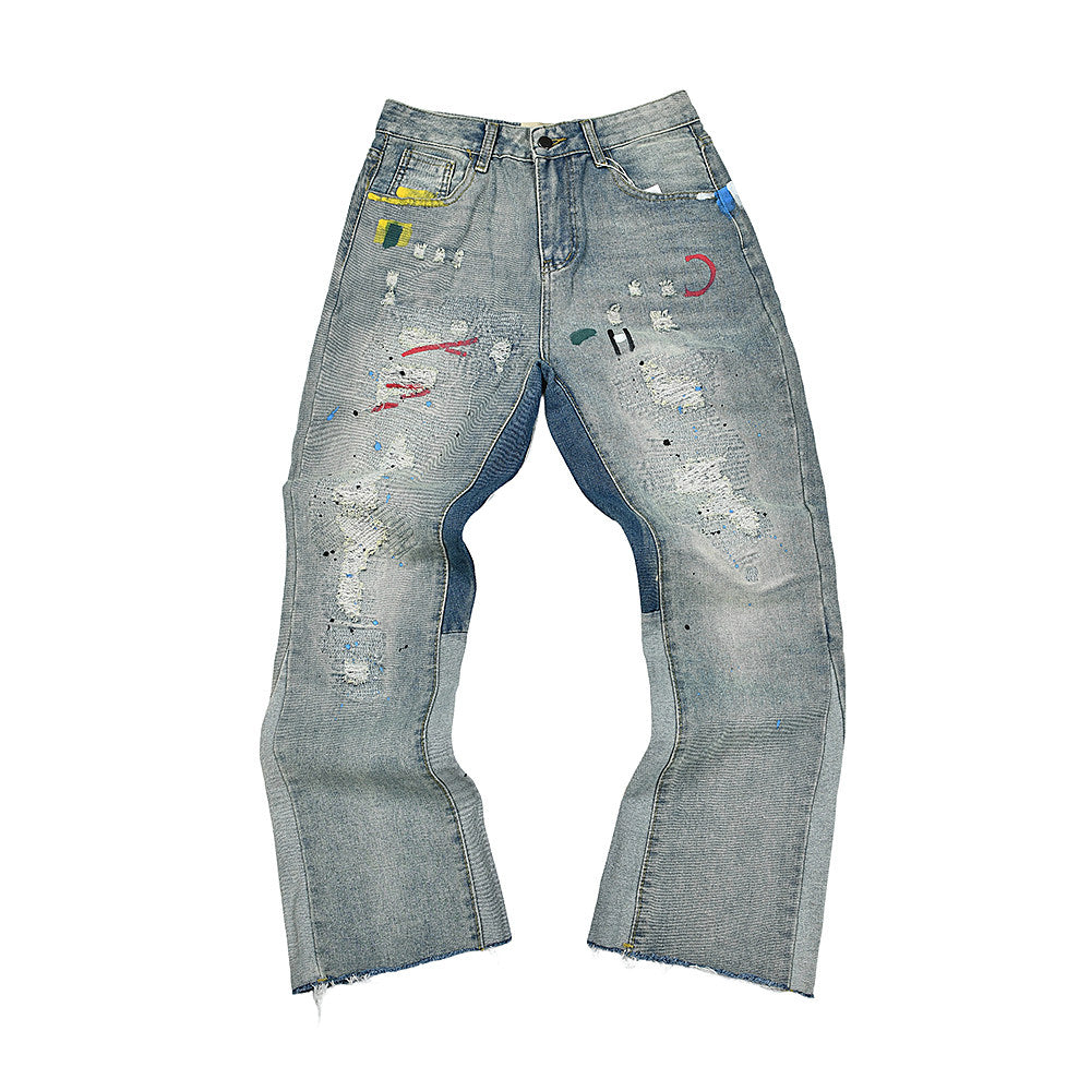 Gallery Dept Distressed Paint‑Splatter Flare Jeans