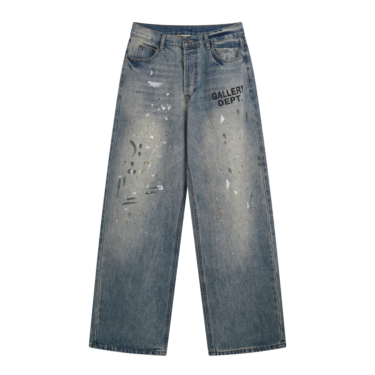 Gallery Dept Logo Paint‑Splatter Wide‑Leg Jeans