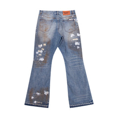 Gallery Dept Heart‑Paint Distressed Flare Jeans