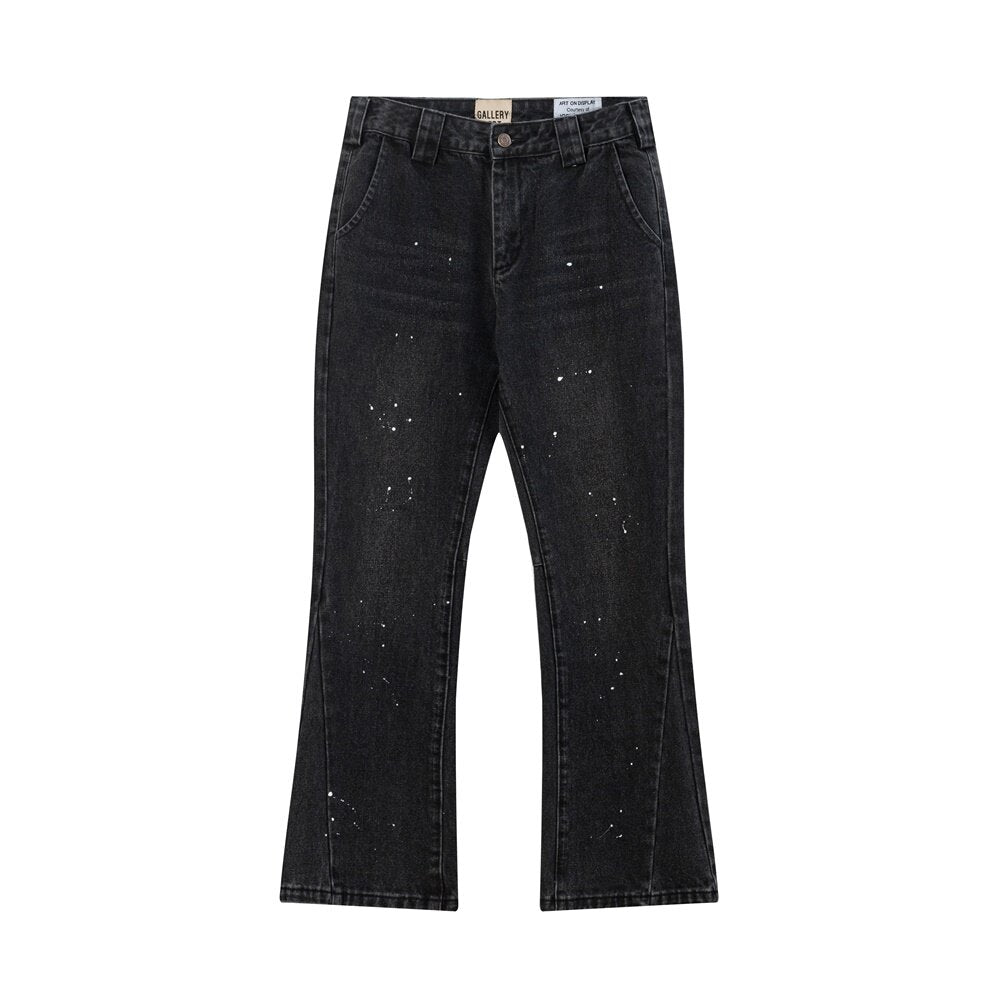 Gallery Dept Paint‑Splatter Seam‑Detail Flare Jeans