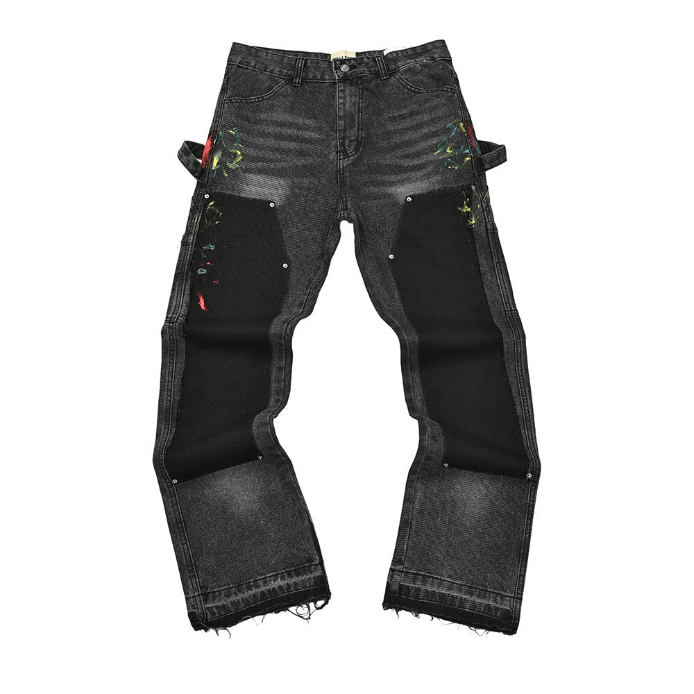 Gallery Dept Black Wash Contrast Panel Flare Denim