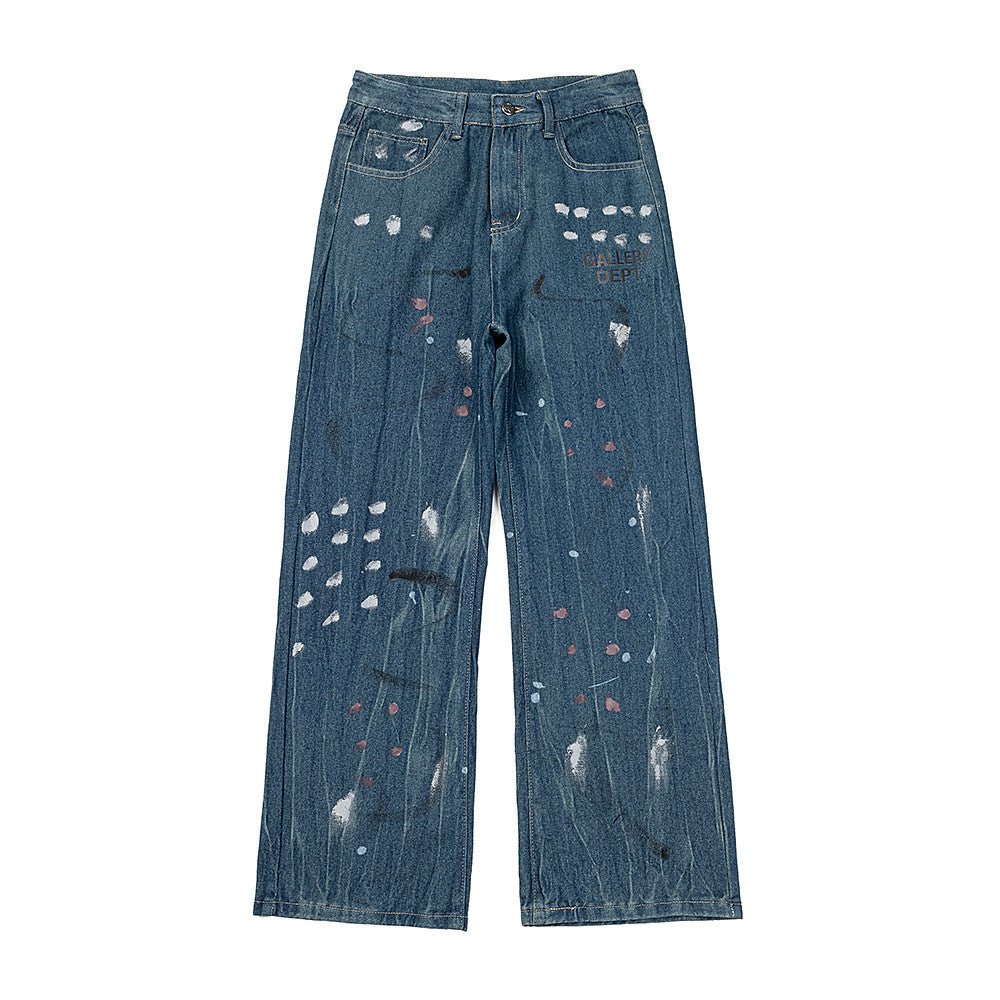 Gallery Dept Paint‑Splatter Wide Leg Jeans