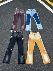 Gallery Dept Patchwork Paint‑Splatter Flare Jeans