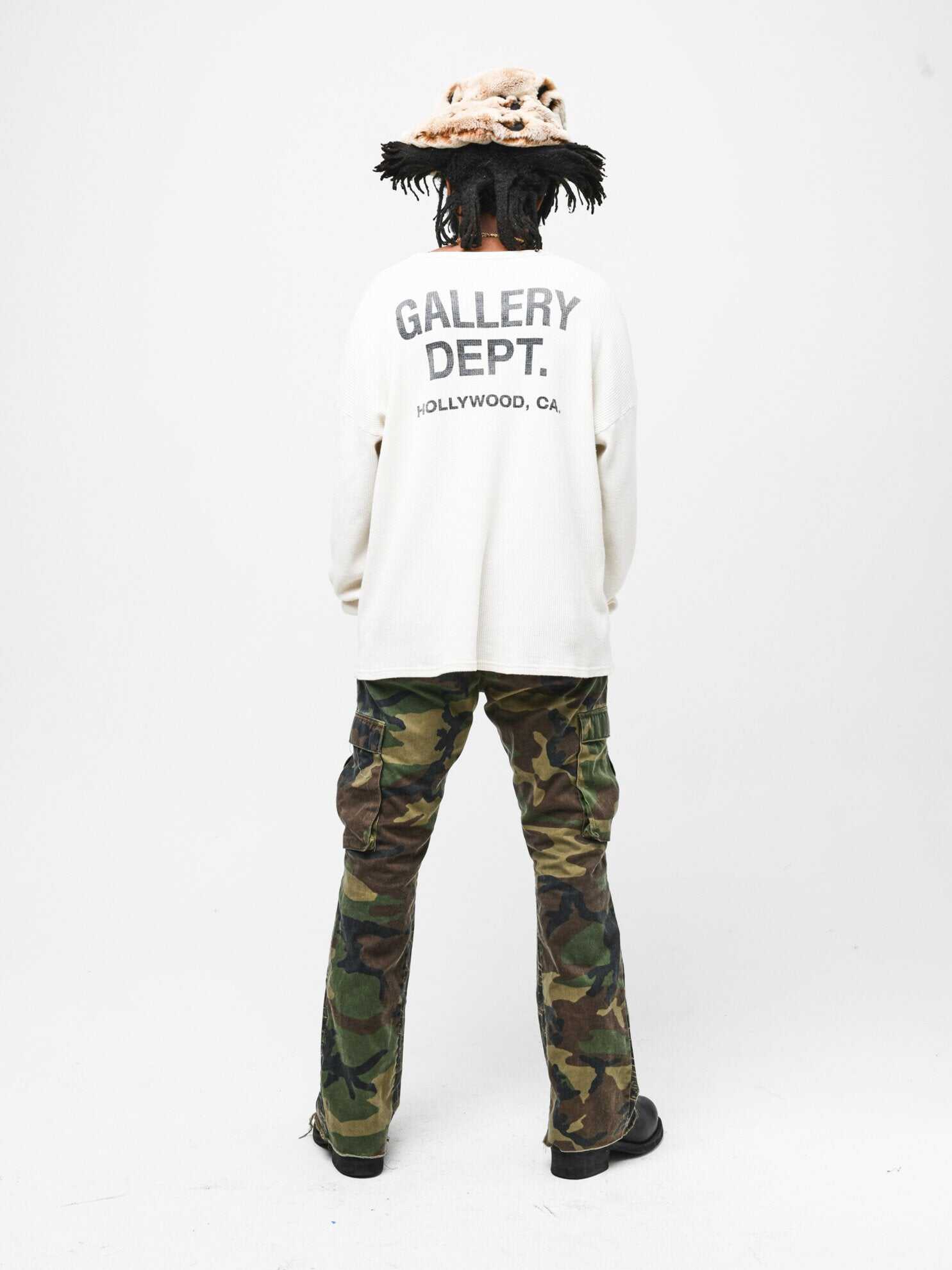 Gallery Dept Camo Leopard Flare Cargo Pants