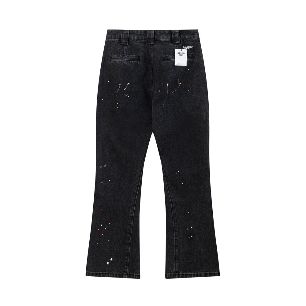 Gallery Dept Paint‑Splatter Seam‑Detail Flare Jeans