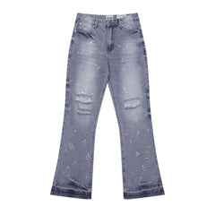 Gallery Dept Paint‑Splatter Ripped Flare Jeans