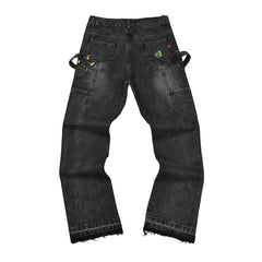 Gallery Dept Black Wash Contrast Panel Flare Denim