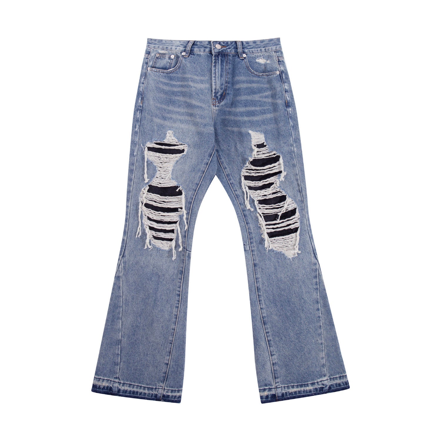 Gallery Dept Layered Frayed‑Rip Flare Jeans